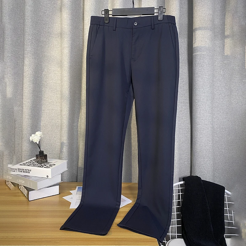 

Comfortable Slim Fit Men's Casual Pants mid Waist Elastic Spring New Sle Simple And Ele Busin Casual Long Trousers