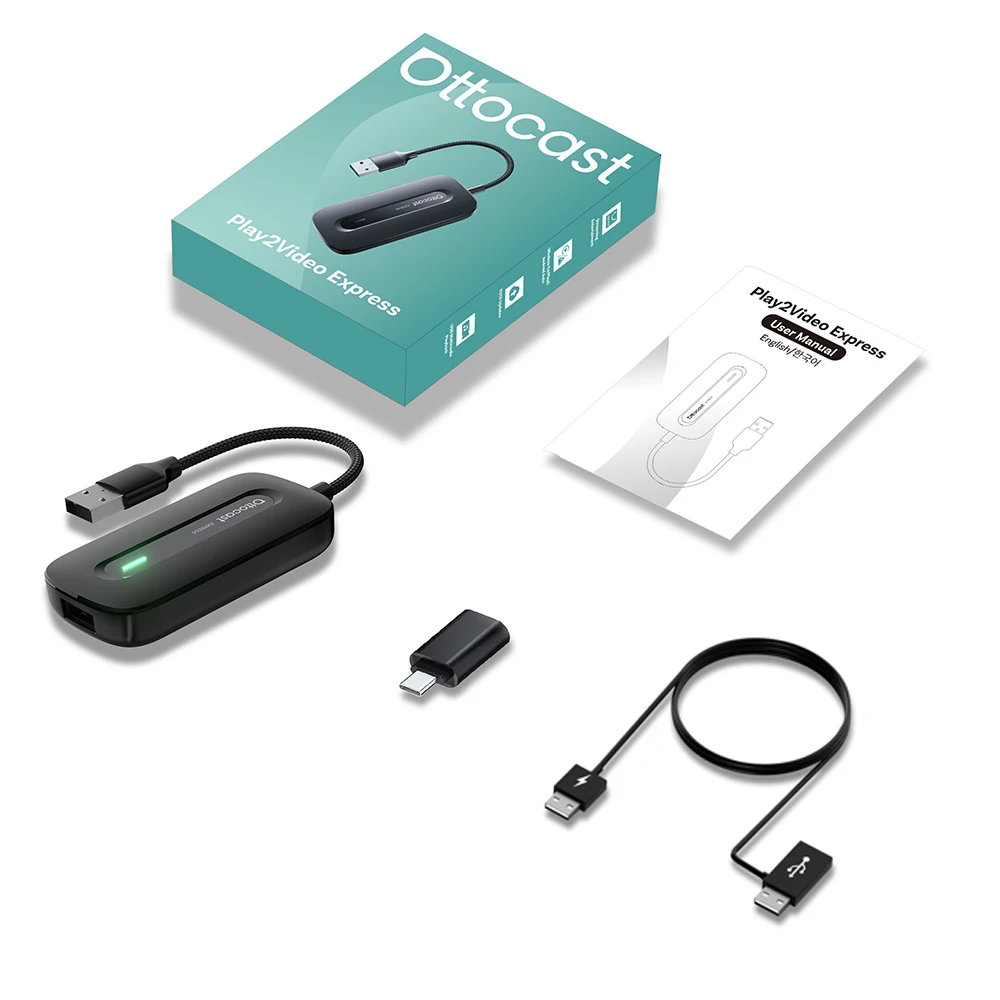 OTTOCAST Play2Video Express inalámbrico CarPlay adaptador