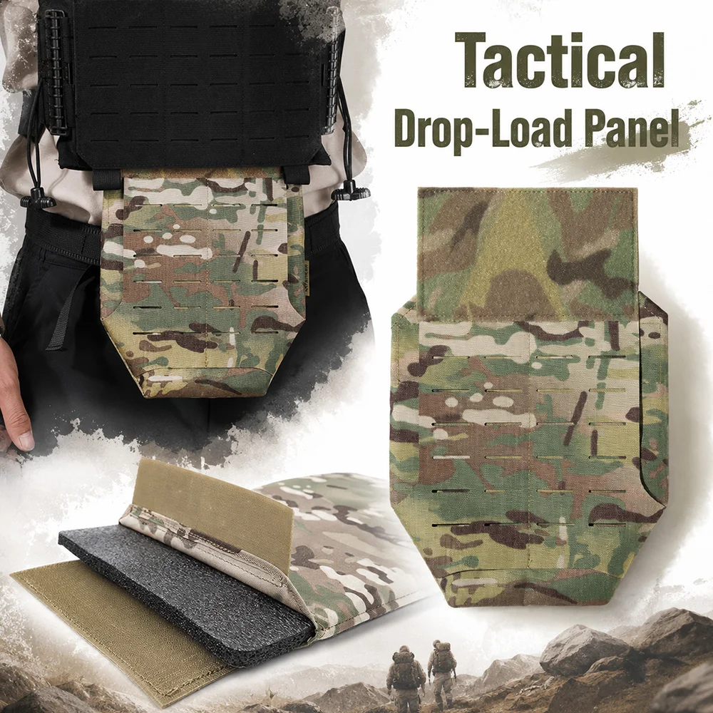 

Tactical Groin Protector Pouch Molle Drop-Load Panel Versatile Lower Abdomen Protective Shield for Airsoft Paintball Combat