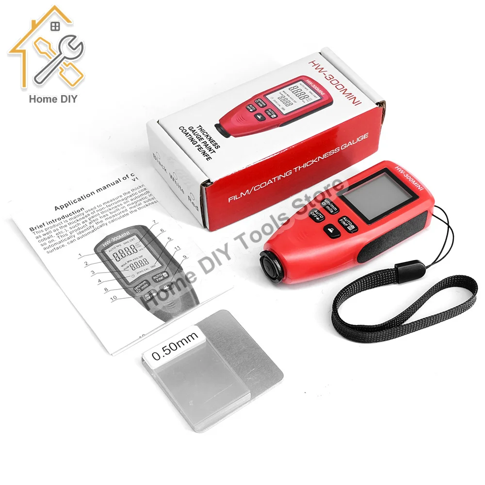 HW-300PRO Coating Thickness Gauge 0-2000UM Car Paint Film Tester Measuring Manual Paint Tools Thickness Gauge High-precision