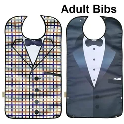 Waterproof Adult Eating Bibs Washable Apron Reusable Clothing Protector with Crumb Catcher For Elderly Men Women Senior