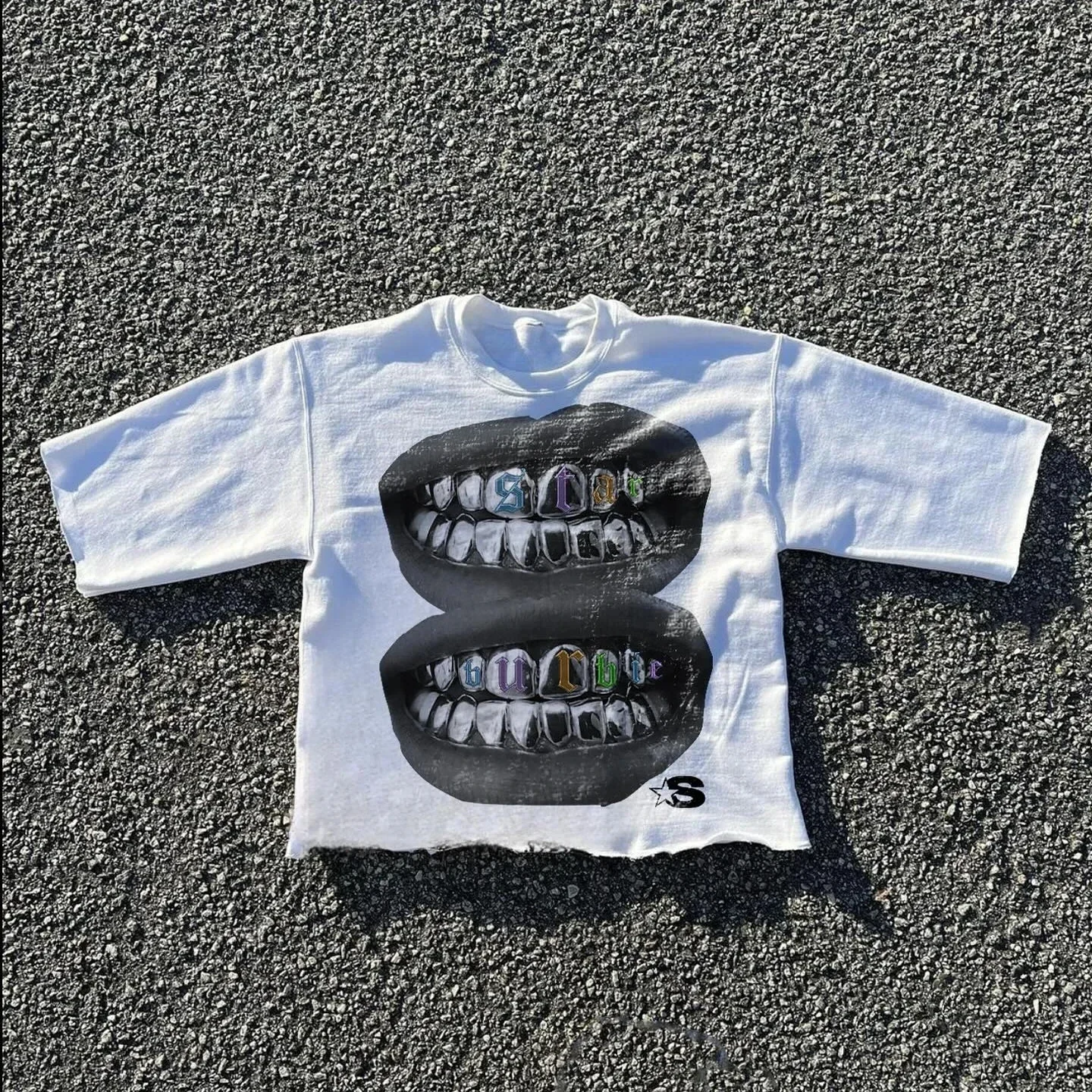

Streetwear Y2K T Shirt Men Women Clothing Teeth Graphic Print Retro Harajuku Hip Hop Oversized TShirt Cotton Short Sleeve Tops