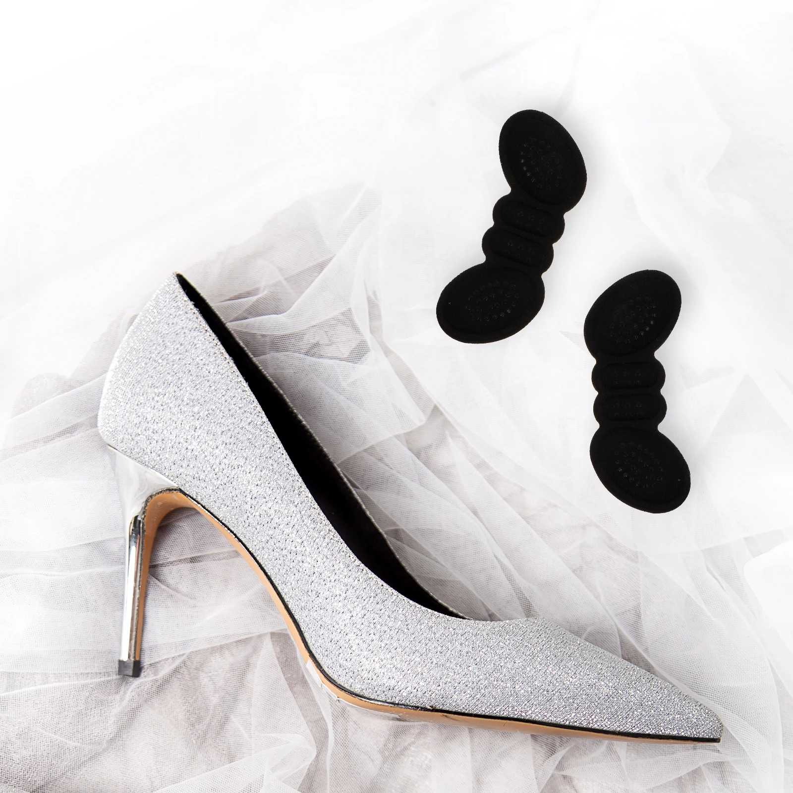 

6pcs Heel Cushion Pads Anti-Slip Shoe Inserts Self-Adhesive Insole Liners For High Heels Loose Shoes Foot Care Tool Heel Grips