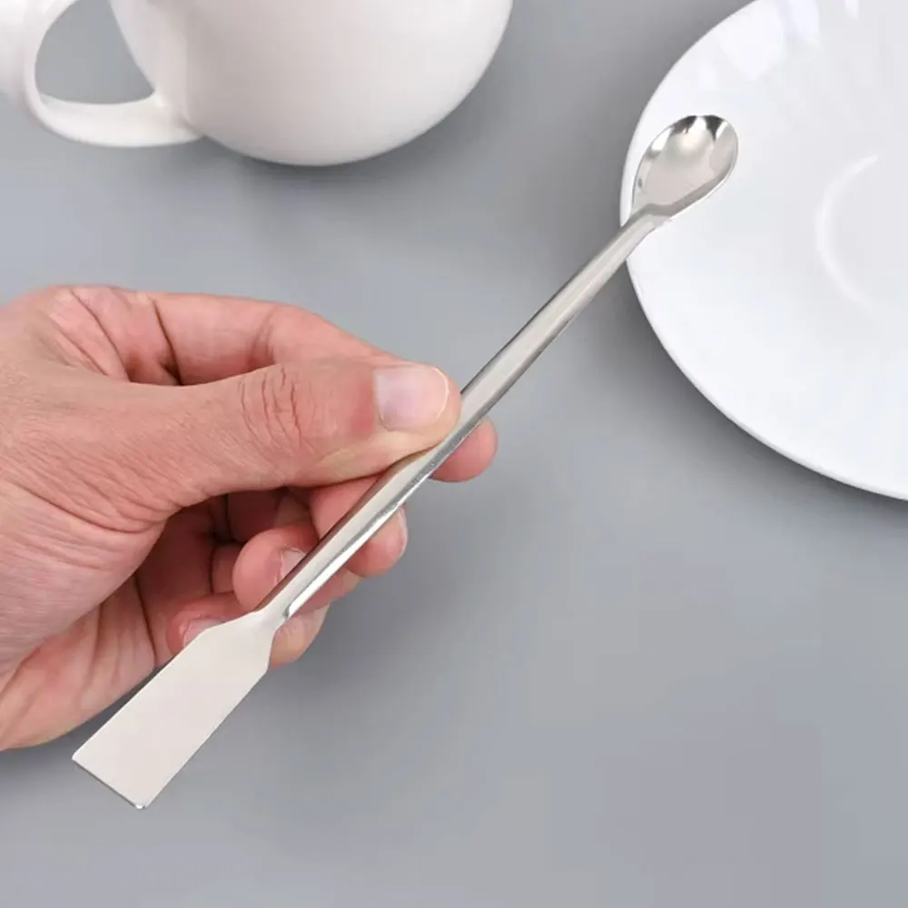 

10Pcs 20cm Length Double End Reagent Stainless Steel Laboratory Medicine Sampling Spoons Whisky Shaker Mixing Stick Spatula Tool