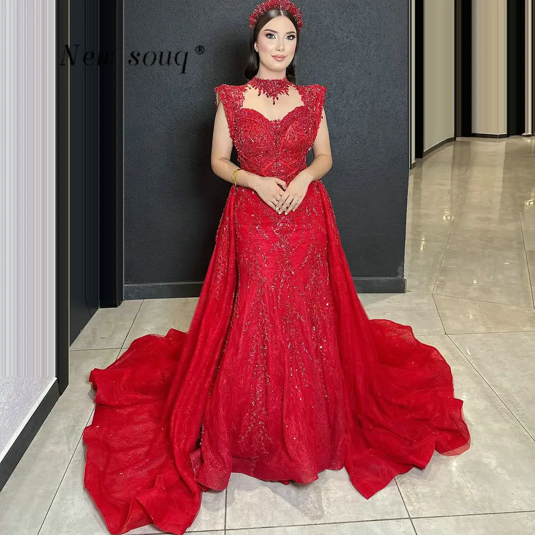 

Арабские красные вечерние платья из двух частей, индивидуальный пошив, 2026, элегантные свадебные и праздничные наряды, расшитые бисером, для выпускного вечера и торжественных мероприятий