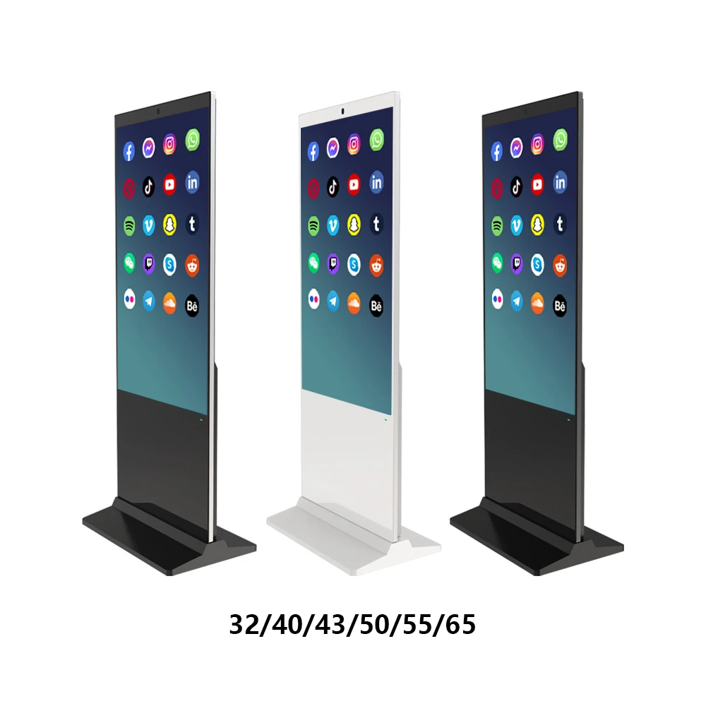 Ultra Thin Floor Standing Advertising Kiosks 32 55 65 Inch Digital Signage And Displays Custom Touch Screen Kiosk