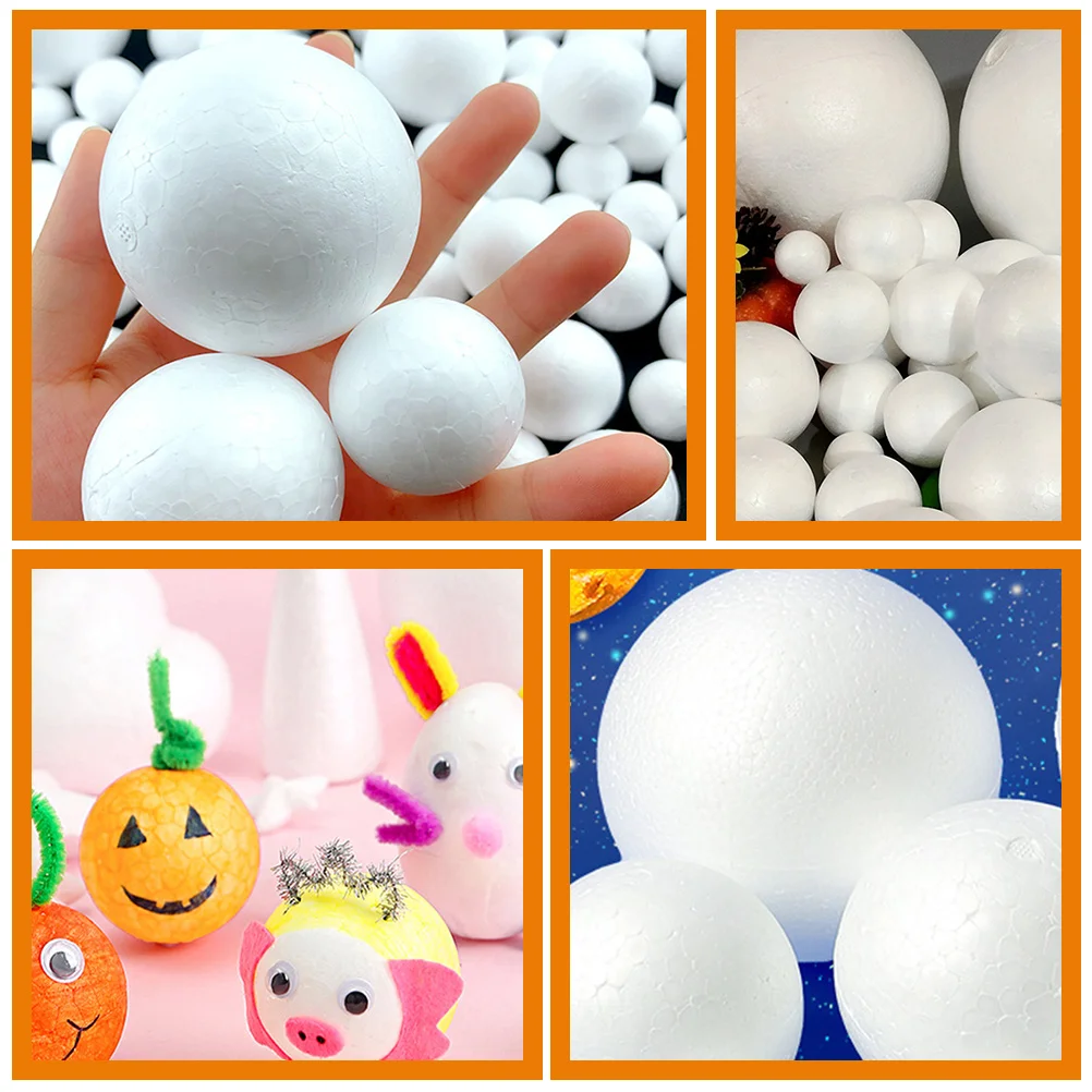 100 ชิ้น Ball DIY ลูกบอลโฟมรุ่นชุดแต่งงานสีขาวว่างเปล่า