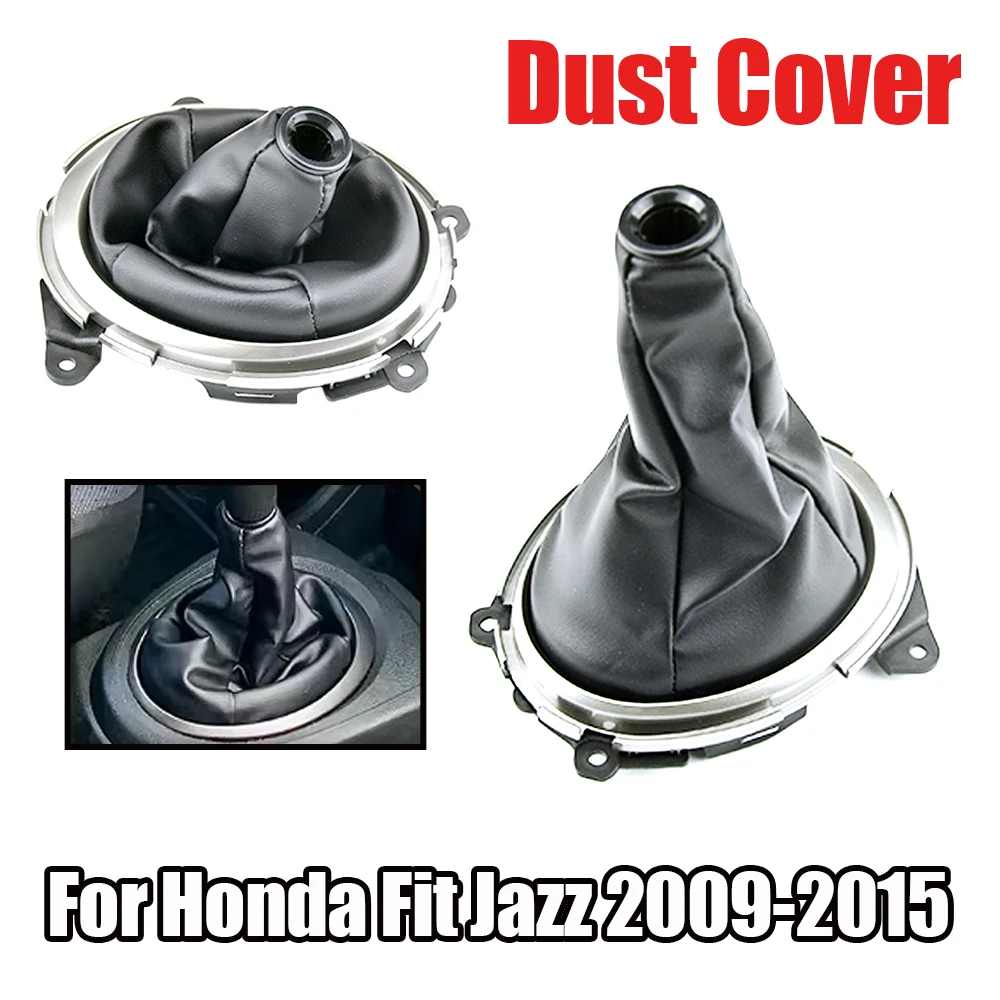 Car  Manual Hand 5 Speed Ball Lever Stick Gear Shift Knob Gaitor Boot Cover For Honda Fit Jazz 2009-2015