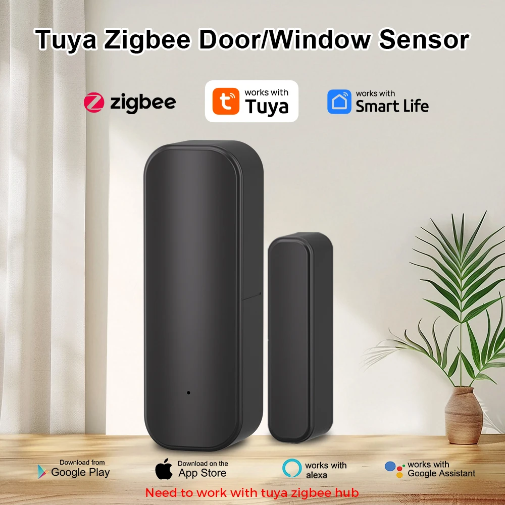 

Zigbee Door sensor Tuya Smart Window Alarm Sensor Open Closed Detectors Wifi Home Alarm Compatible With Alexa Google Home