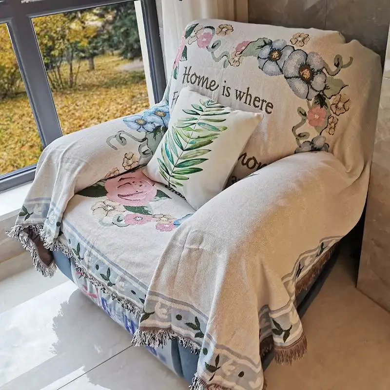 

American Style Full Cover Sofa Cover Functional Chair Tiger Chair Popular Chenille Blanket Geometric Pattern Modern Simple