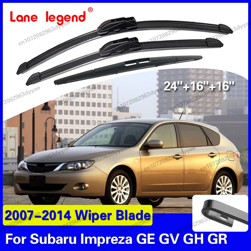 

Wiper Front & Rear Wiper Blades Set For Subaru Impreza GE GV GH GR 2007 - 2014 Windshield Windscreen Window 24"+16"+16"