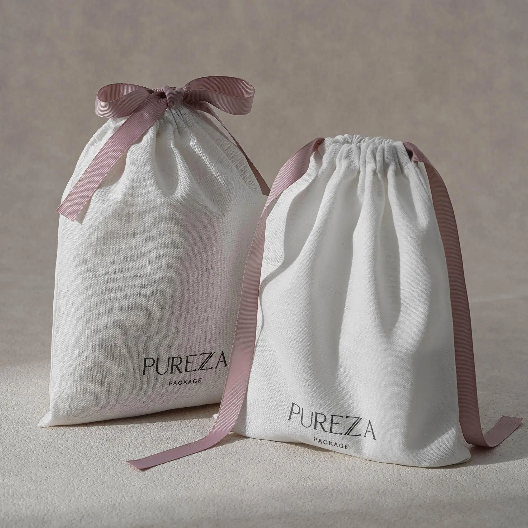 

Хлопковый мешочек на шнурке, экологичный, многоразовый, с атласной лентой, роскошная подарочная упаковка для ювелирных изделий, косметики, малого бизнеса