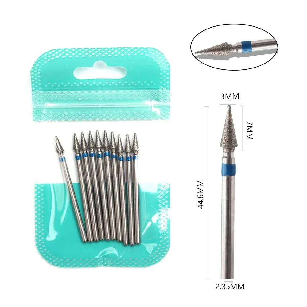 10 stücke Diamant Fräser Nagel Bohrer Set Für Maniküre Zubehör Pediküre Elektrische Maschine Nagel Bit Pinsel Grat Werkzeuge