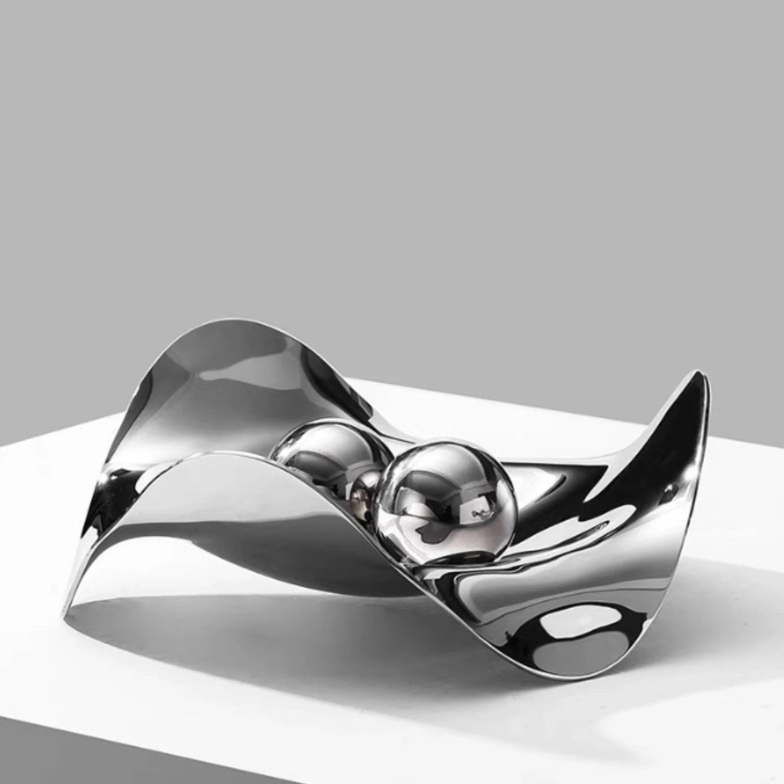 Fruit Tray Wave-Shaped Stainless Steel Tray Home Decor Easy to Clean Luxury Look