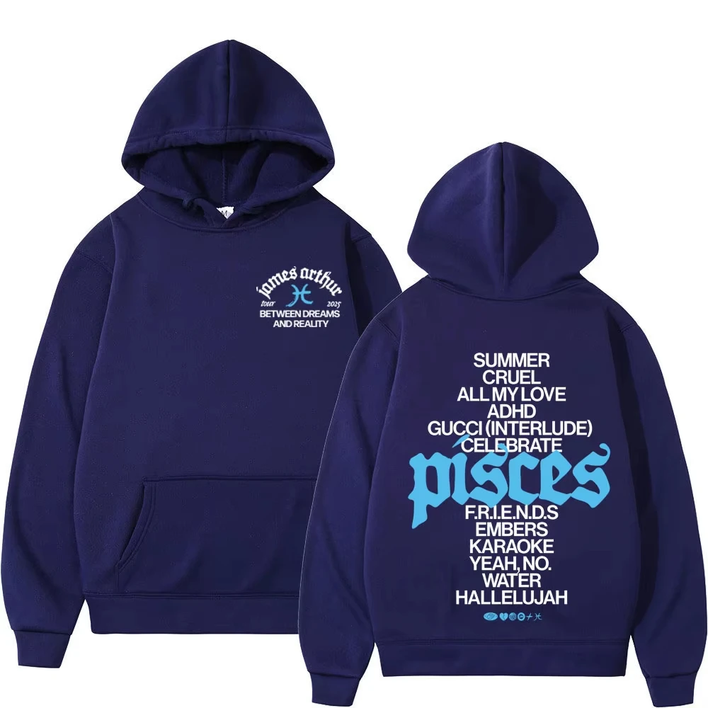 Custom James Arthur The Pisces World Tour 2026 Print Hoodies Men Women Fashion Casual Tracksuit Long-sleeved Hip-hop Comfort