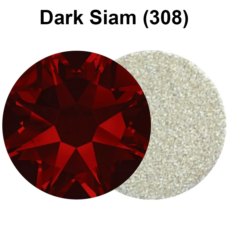 Dark Siam Xirius 2088 Hot fix Rhinestones Flat Back 8 Big 8 Small Strass Crystal Stones For DIY Garment Nail Art Accessories