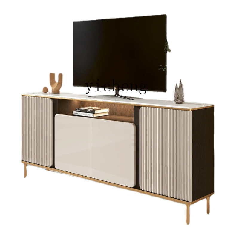 

XL Stone Plate TV Cabinet TV Stand Light Luxury Side Cabinet Light French Locker Storage Cabinet