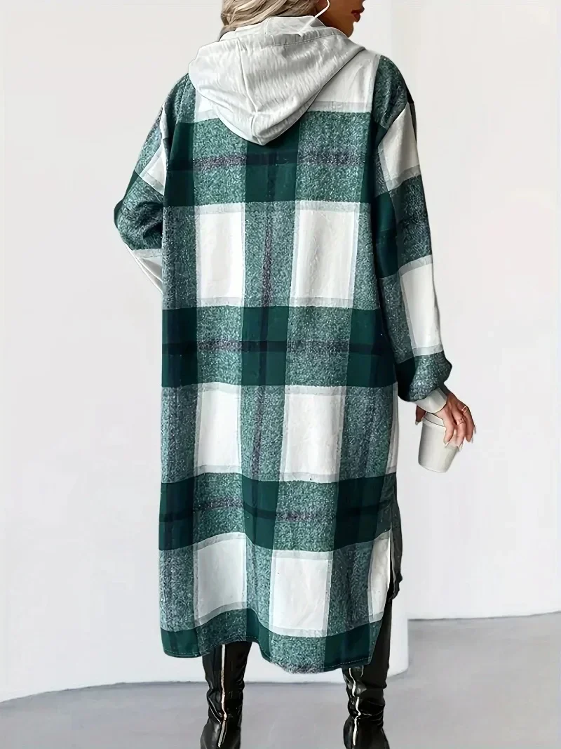 حجم كبير 1XL-5XL المرأة الربيع والخريف متقلب مقنعين معطف طويل للركاب الدفء السيدات معطف طويل الأكمام عادية