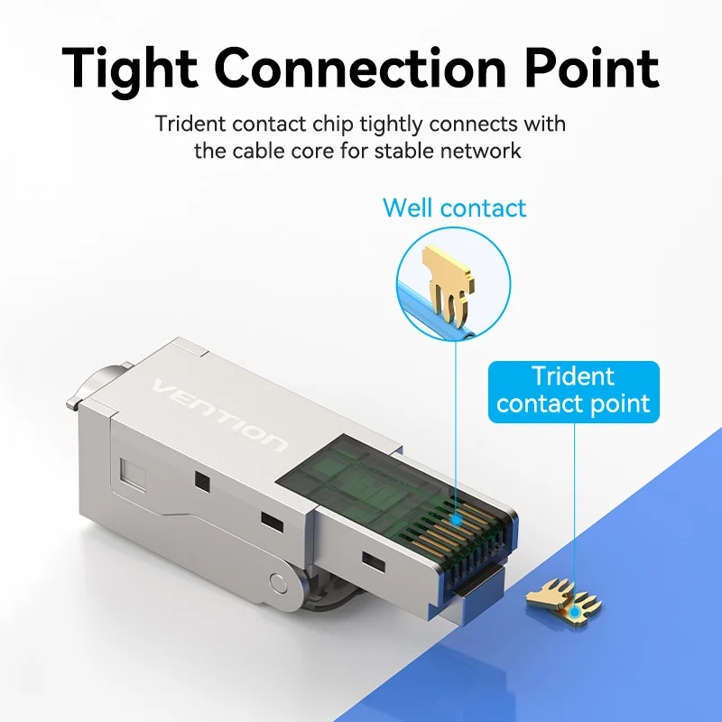 CAT8 STP RJ45 коннектор CAT7 CAT6A многоразовый Ethernet разъём Модульный штекер Экранированный модульный цинковый сплав полевая разъём