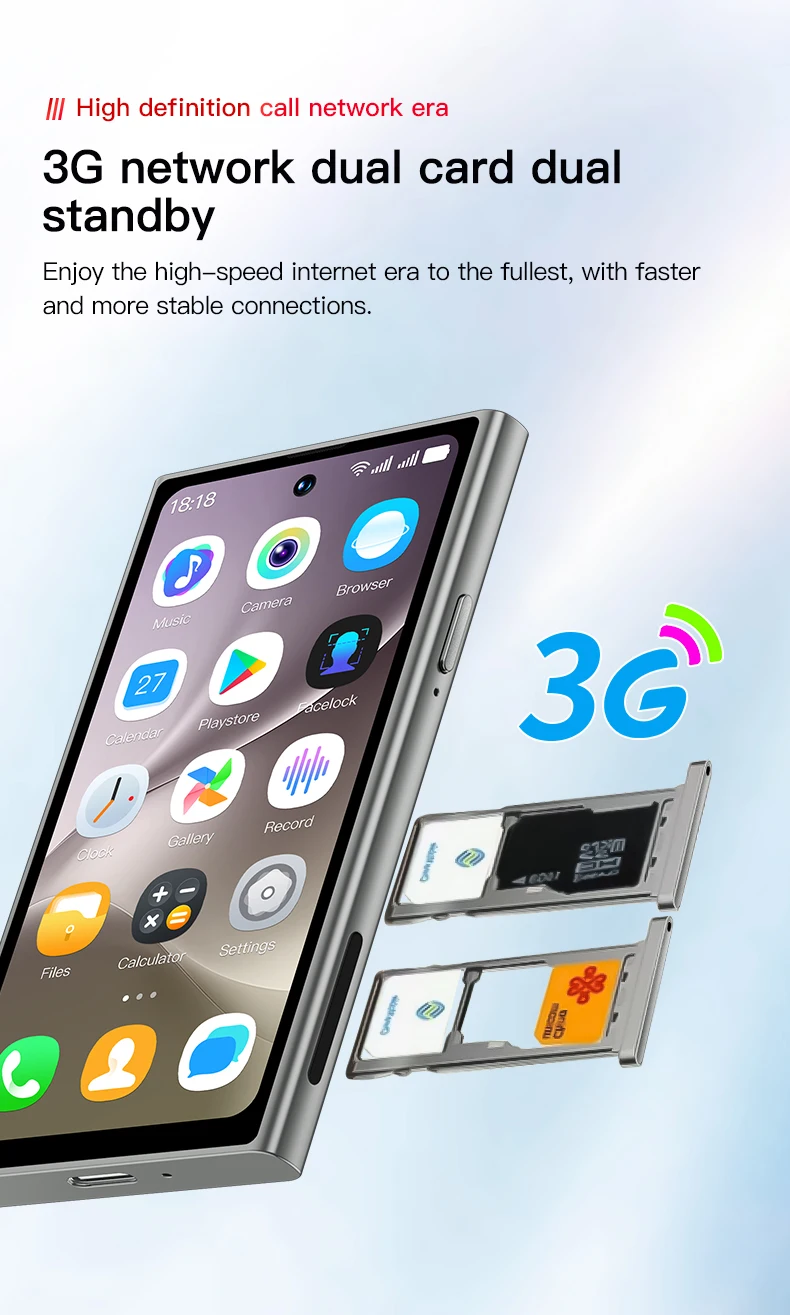 ONEMYTH S25 Pro 3G Smartphone 4.0inches MTK 2GB RAM 16GB ROM Dual SIM Card 5MP 2000mAh Type-C Android Cellphone Face Unlock