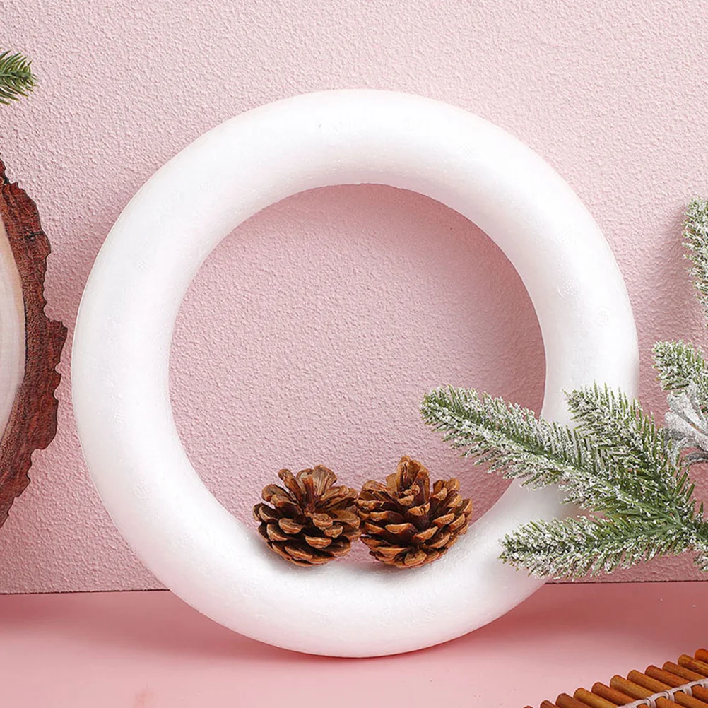 

6Pcs White Foam Wreath Rings Round Foam Circles for Crafts DIY Wedding Christmas Floral Decoration Kit Floral Round Forms
