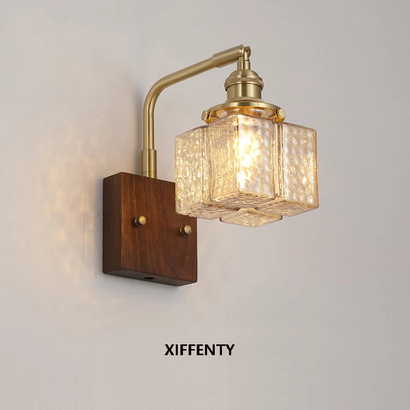 

Ретро переключатель на молнии, полностью медный настенный светильник, светодиодный прикроватный светильник для спальни, лестницы, балкона, проживание в семье, внутренний настенный светильник