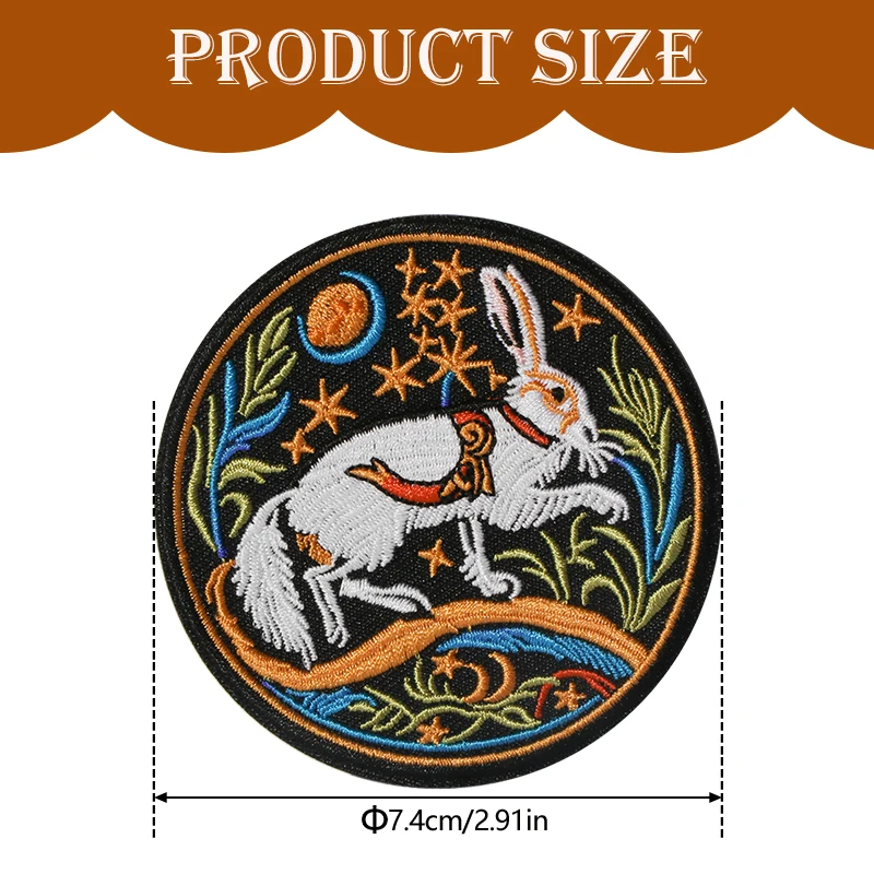 1PC Middle Ages Retro Rabbit Embroidered Patch Animal Inspiring DIY Gift Sew Iron On Patches For Clothes Cap Jacket Trucker Hat