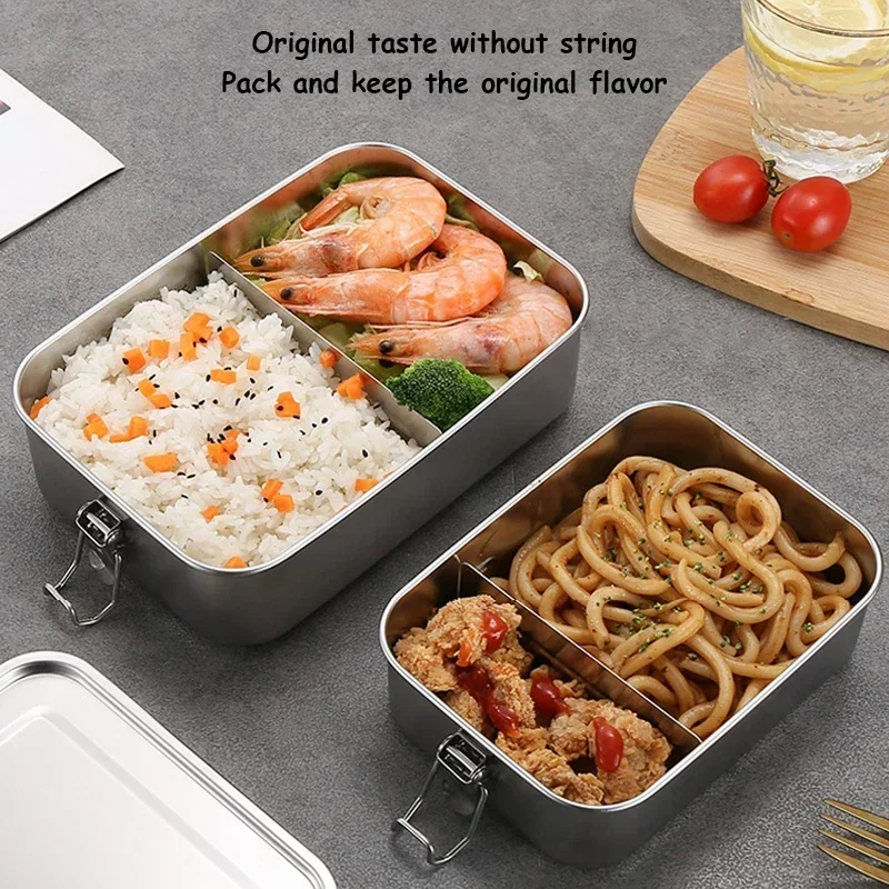 

Stainless Steel Square Lunch Box Sealed Insulation Bento Boxes Lunch Box Canteen Large Capacity Compartment Lunch Box lonchera