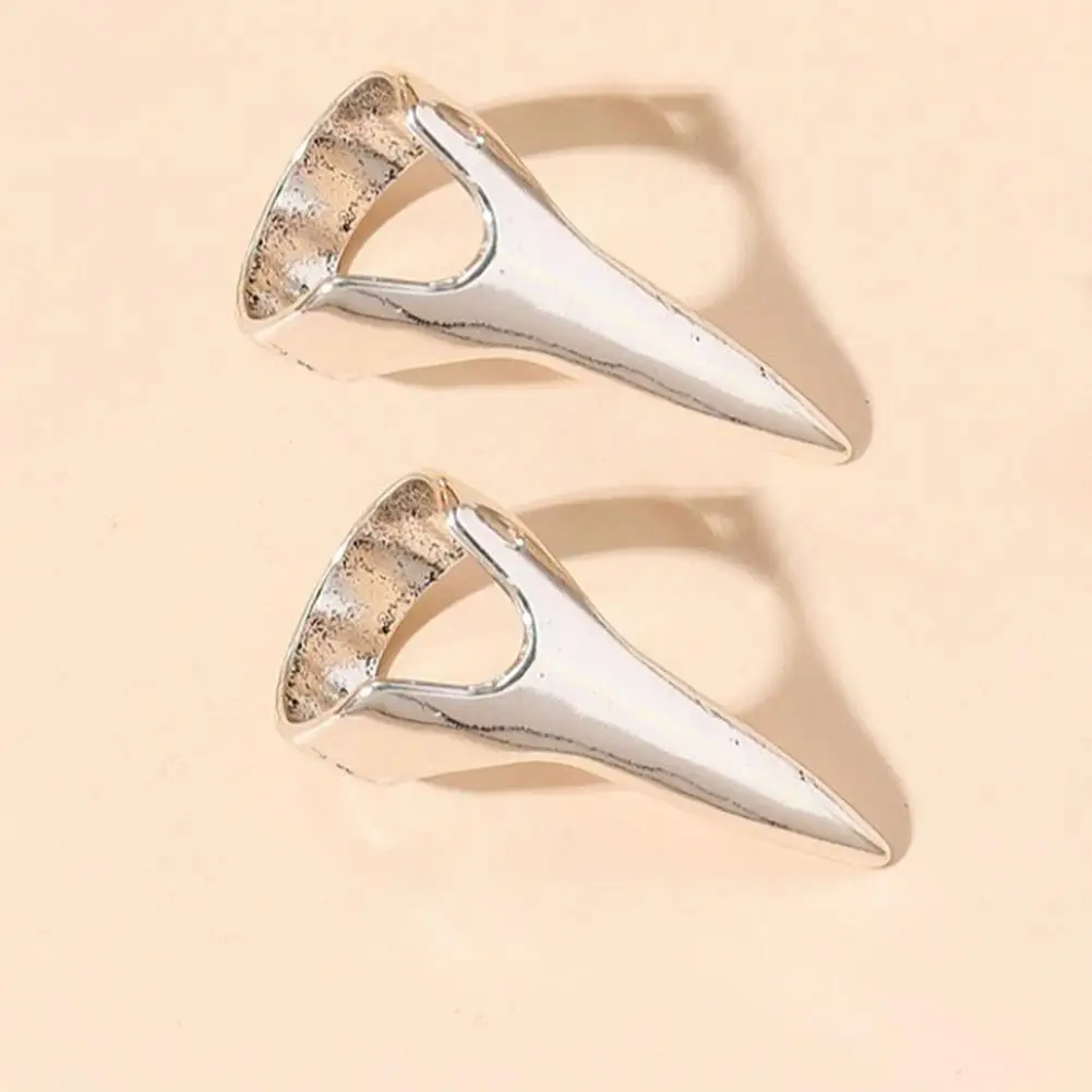 Halloween Rings Halloween Punk Rock Style Adjustable Metal Claws Rings Set for Cosplay Holiday Party 2 Pairs Fingertip