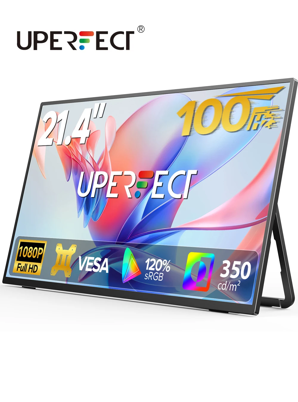 Monitor portátil Uperfect de 21,4 pulgadas, pantalla IPS de 1080P y 100Hz para juegos, ordenadores portátiles, XBOX, compatible con Mini HDMI, conexión tipo C