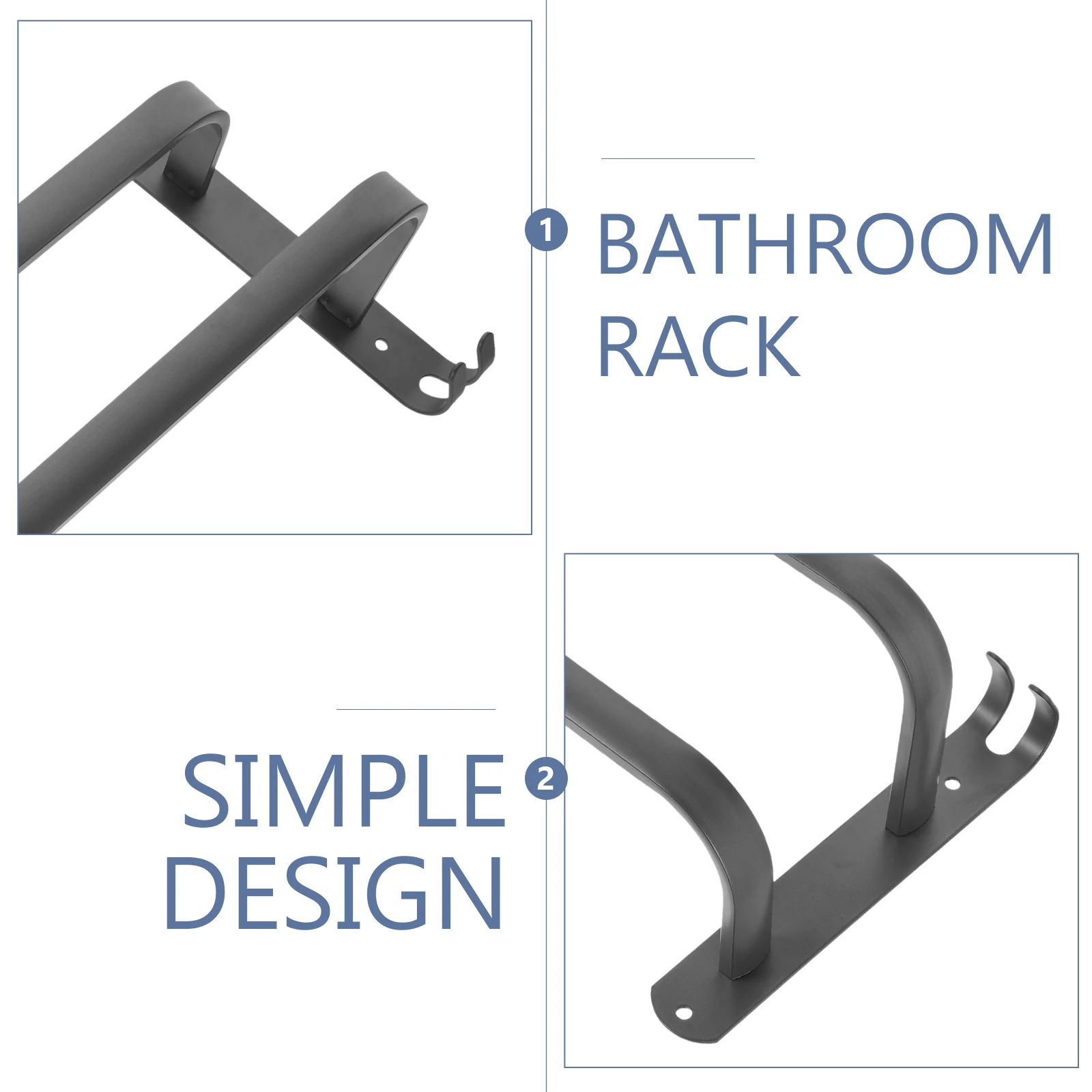 رفوف مناشف الحمام مادة الألومنيوم سهلة التركيب المطبخ طبق الملابس شماعات متعددة الوظائف ديكور المنزل #1