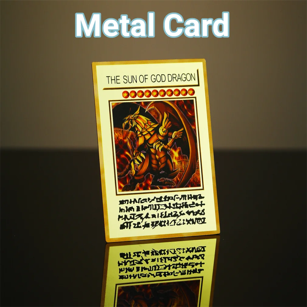 New Cards Metal Yu Gi Oh Letters Blue Eyes White Dragon Dark Magician Girl Obelisk Ra Gold Iron Playing Cards Anime Game Toys