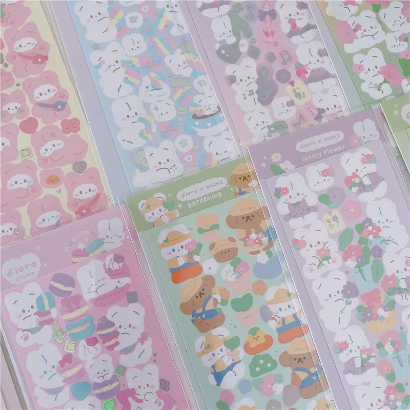 Puppy Rabbit Decorative Cartoon Goo Plate Handmade DIY Decorative Stickers Base Material Decorative Stickers