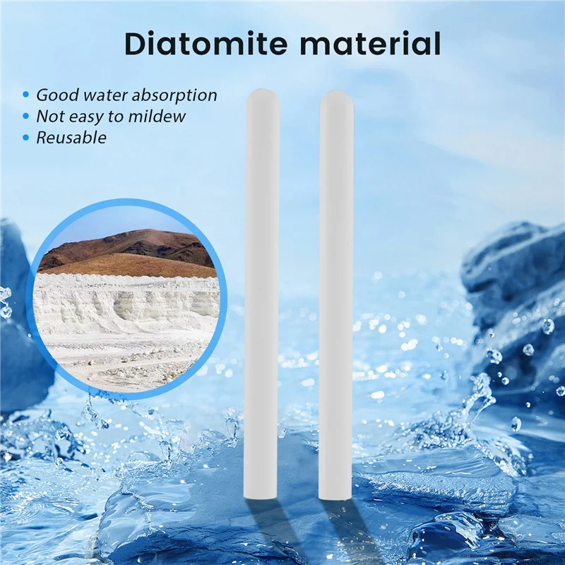 AY03-8 pçs diatomite umidade absorvente vara haste de absorção de água secagem vara diatomáceas terra dessecante para lavanderia casa