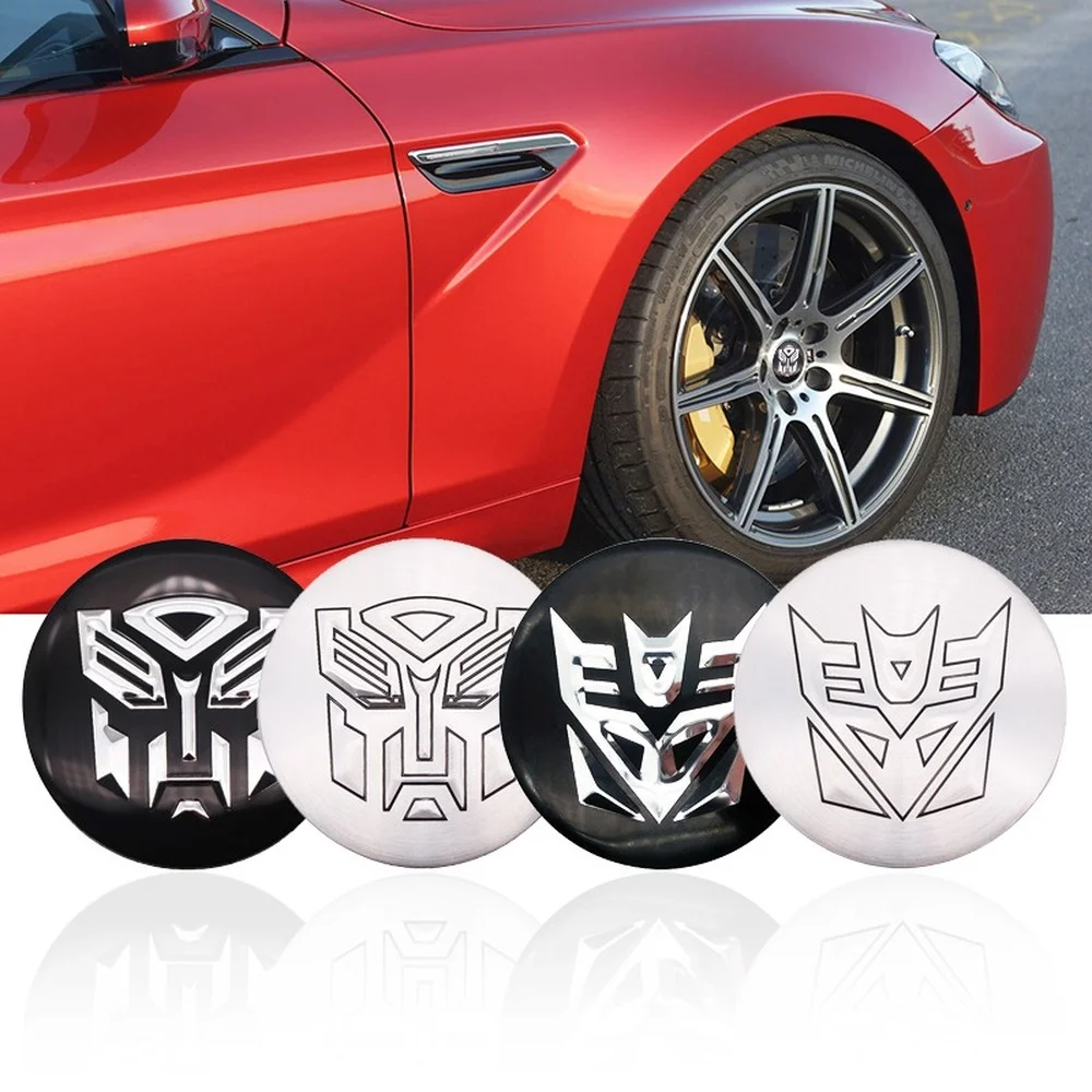 4x 56mm/ 2.2\'\' Transformers Autobot Decepticon Stickers Car Wheel Center Hub Cap Car Accessories