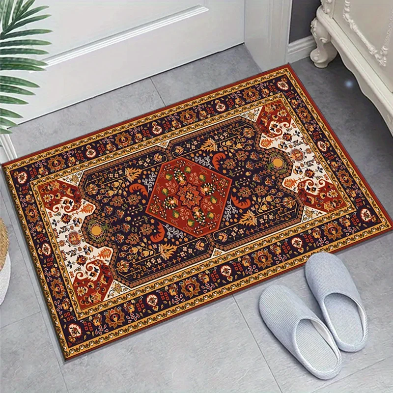 

Crystal Velvet Luxury Bohemian Persian Style Carpet | Polyester Material, Non-slip Bedroom Living Room Decorative Floor Mat
