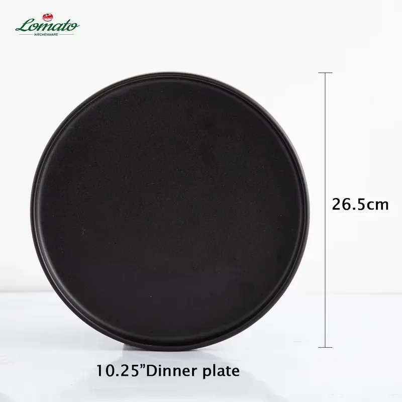China in Stock 16PCs Vertical Side Matte Black Classic Modern Stoneware Ceramic Tableware Chinese Dinner Dinnerware Sets