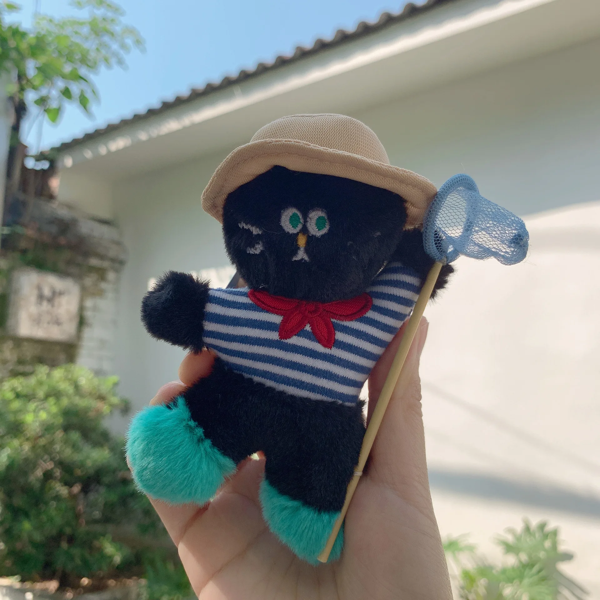 Créatif mignon papillon attrapant chat poupée pendentif porte-clés polyvalent pendentif poupée pendentif sac à dos clé bijoux