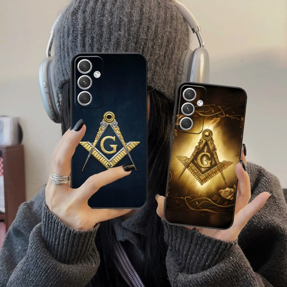 Freemason Painting Color Mobile Cell Phone Case for Samsung Galaxy S24 S23 S22 S21 S20 S10 S9 Plus FE Ultra Lite Black Cover