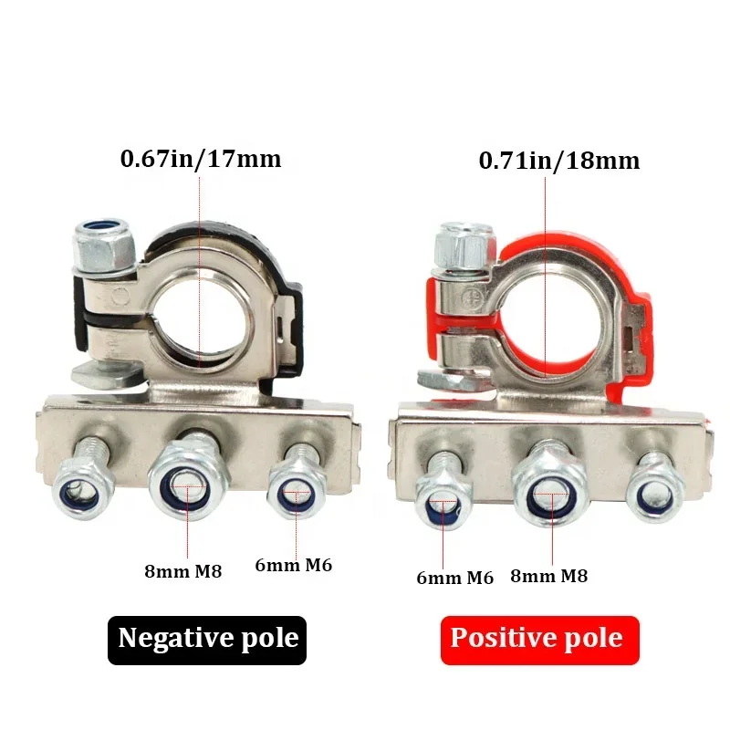 Car 1 Pair 12V 24V Battery Terminals Quick Disconnect Auto Cables Connectors Wire Cable Shut-Off Connectors Auto Accessories