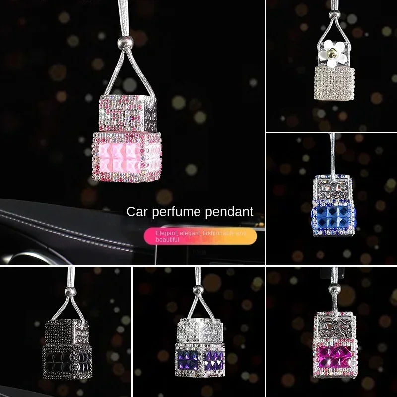 Fashion Diamond Car Accessorie Crystal Auto Rearview Mirror Pendant  full of Bling diamonds  Decoraction Ornaments Birthday Gift