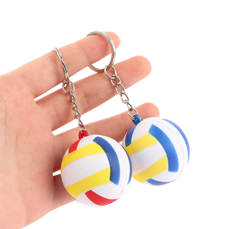 1pcs Volleyball Keychain Ornaments Leather Key Ring Match Ball Souvenir Key Chains Keychain Beach Ball Key Chains Rings Sport