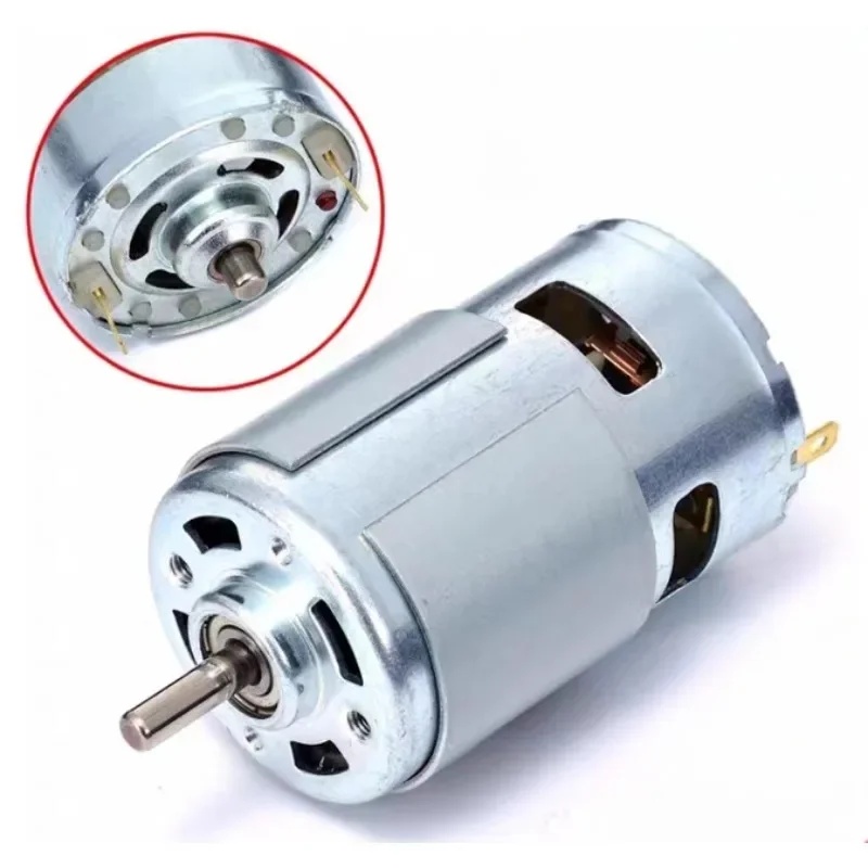 DC12V Motor24V Double Ball Bearing12000rpm RS775Large Torque Low Noise The round shaft can be used in the power-generating motor