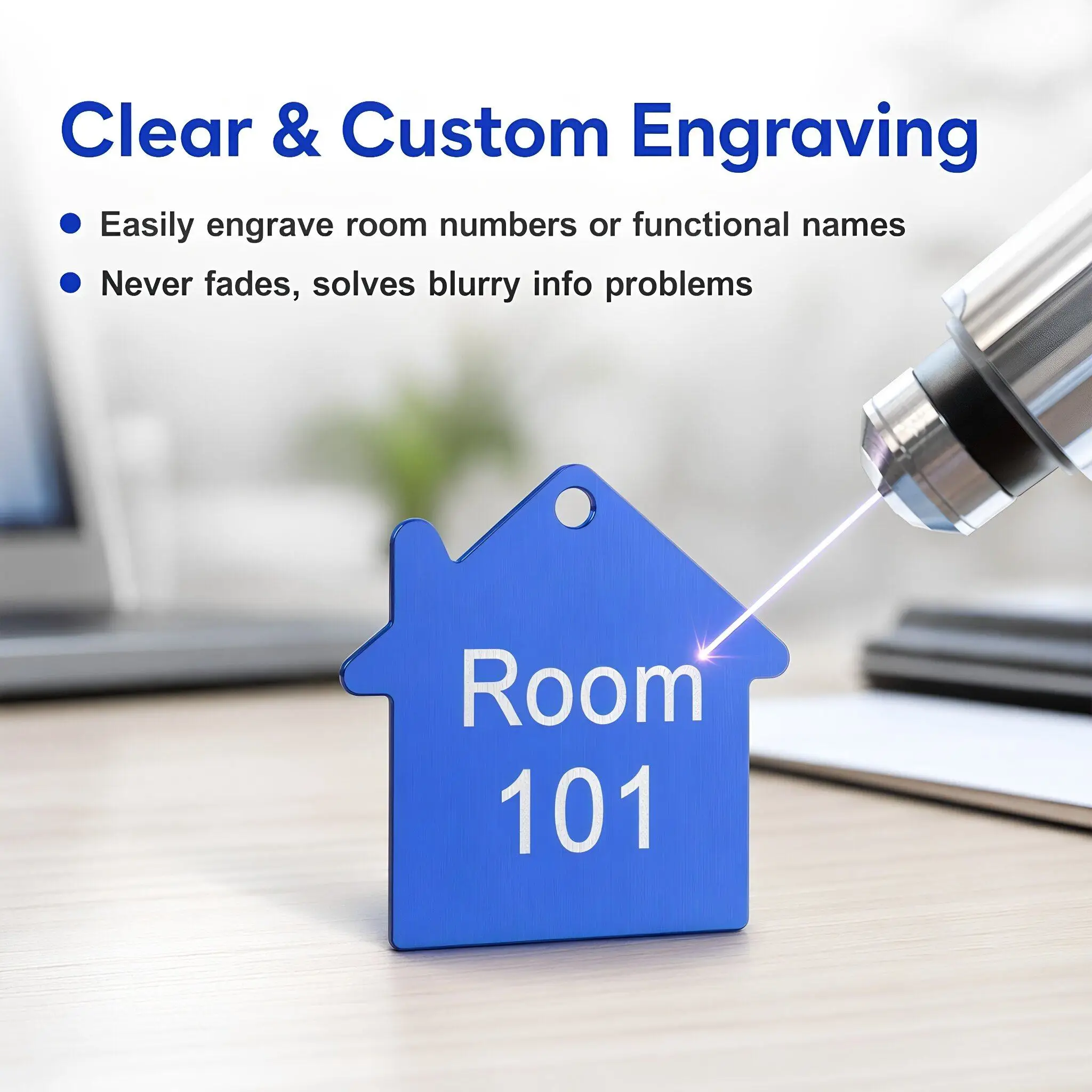20PCS House Shape Aluminum Tags Personalize House Shape Aluminum Tag Customized Engraved Information Anti Lost Keyring Pendant