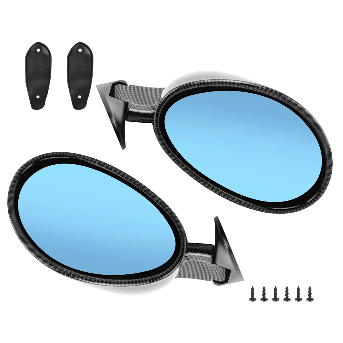 Style Left & Right Car Classic Retro Door Wing Side Mirror Rearview Vintage Universal Carbon Fiber Look