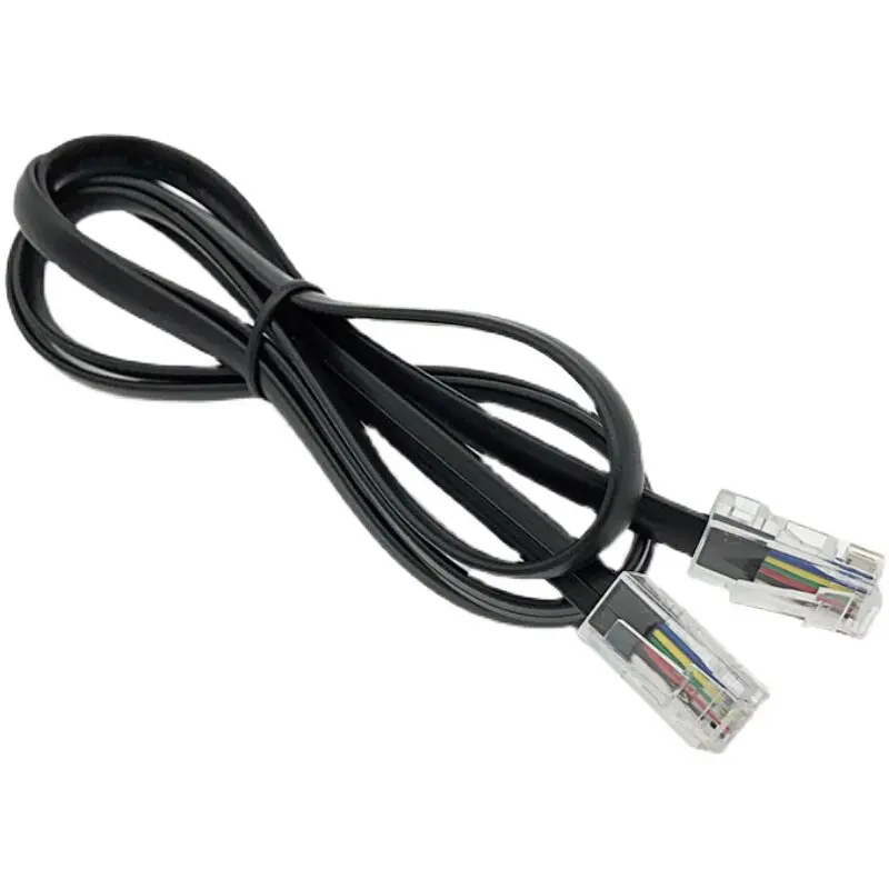 6P6C RJ12 Extension Cable Pure Copper 6Pin Flat Telephone Wire with Long Body Crystal Head Line RJ12 Connector PVC Wire 0.5/1/2M