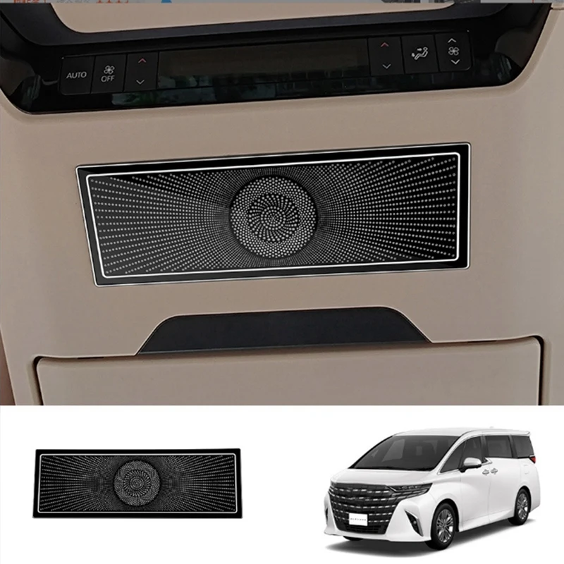 For Toyota Alphard/Vellfire 40 Series Stainless Steel Middle Row Roof Speaker Cover Interior Trim Replacement Black