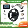 Nbp-後の統合ホイールハブモーター,電動自転車変換キット,20インチ,170mm, 190mm,48-72v,3000w,ukc1,1ディスプレイ 1
