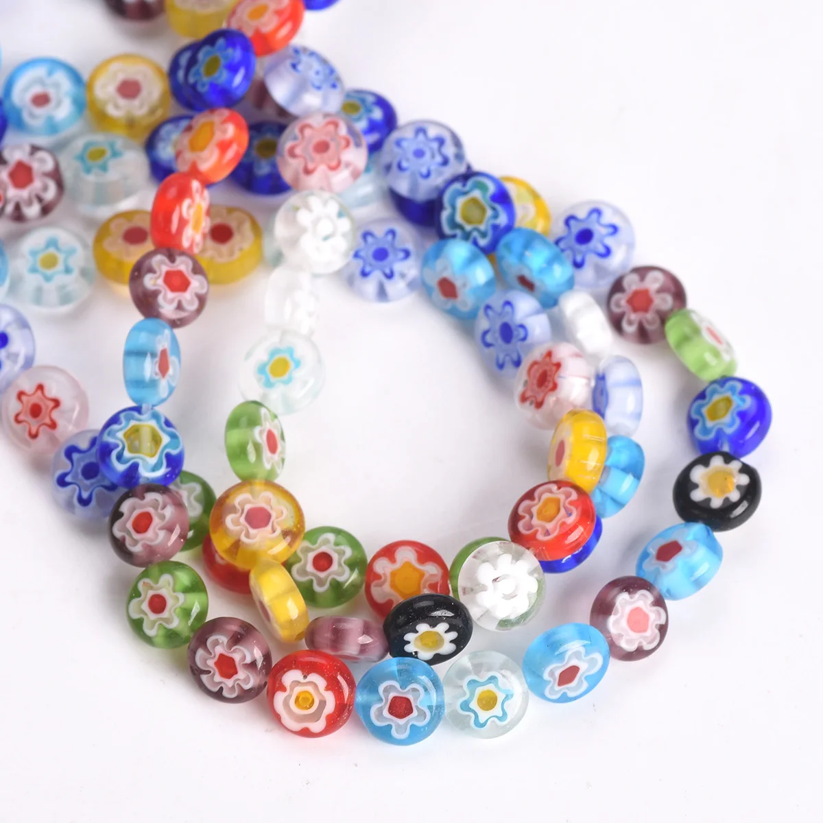 

Mixed Flat Round 6mm 8mm 10mm 12mm Flower Patterns Millefiori Glass Loose Crafts Beads lot for DIY Jewelry Making Findings