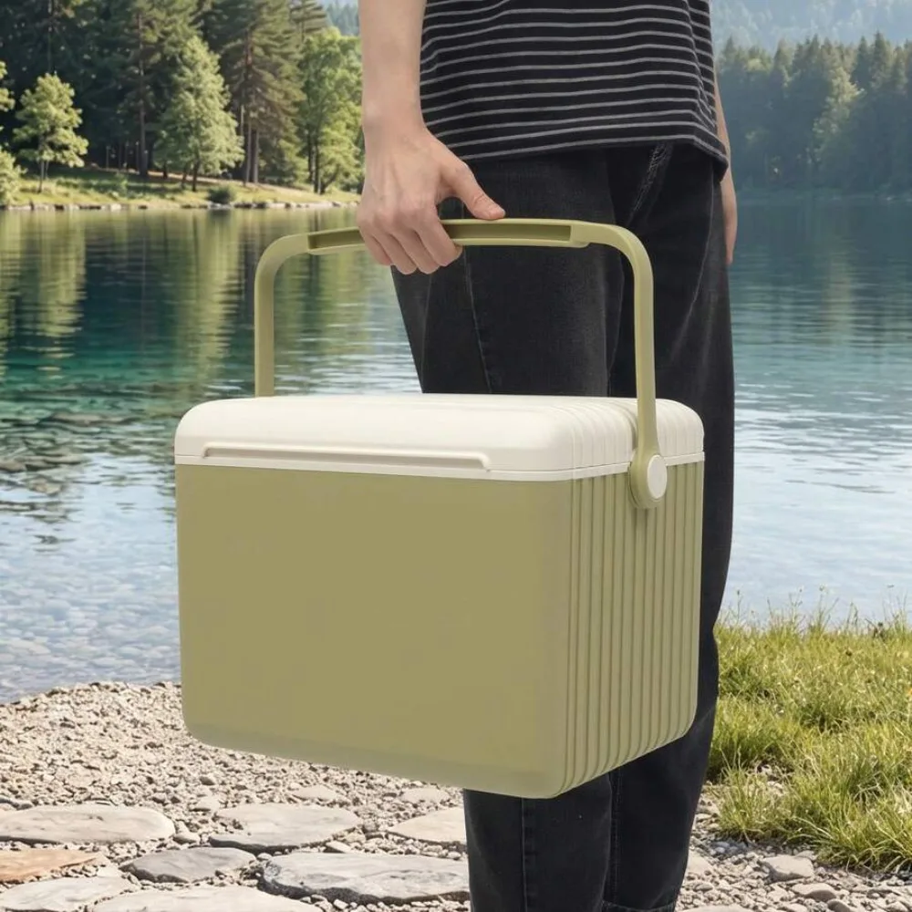 13L Portable Insulated Cooler Box Camping Cooler with 2 Ice Packs, Outdoor Cold Retention Storage Container for Picnic, Beach, Travel, Fishing, Compact Leakproof Design view 3